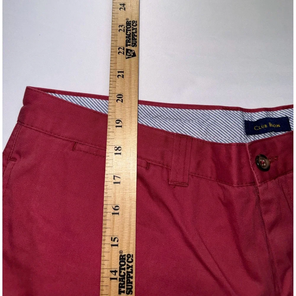 Club Room‎ Chino Shorts Mens Size 36 Red Cotton Casual Preppy